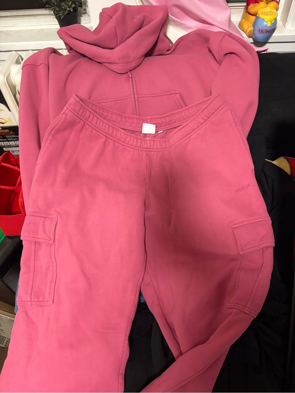 Aritzia Berry Pink Sweat Fleece Set
